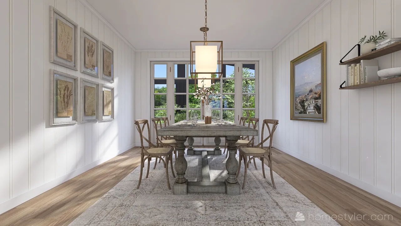 Farmhouse DiningRoom 3d design renderings