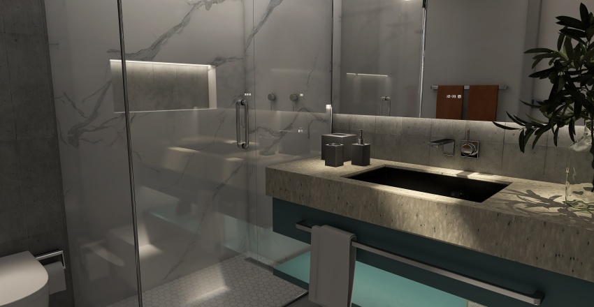 Banheiro Social 3d design renderings