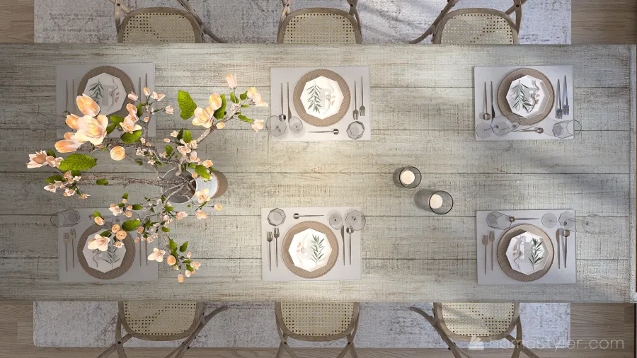 Farmhouse Dining Room 3d design renderings