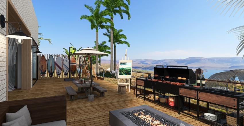 Modern Beach House - Practice 3d design renderings