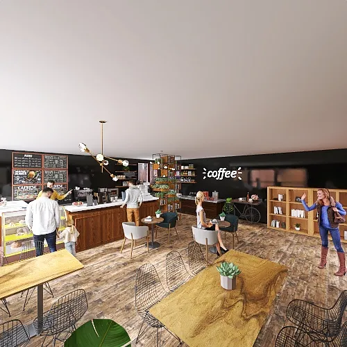 Coffee house 3d design renderings