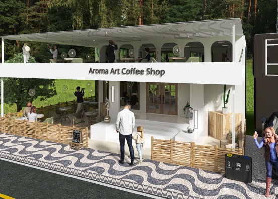 #CafeContest Aroma Art Coffee shop Design Rendering