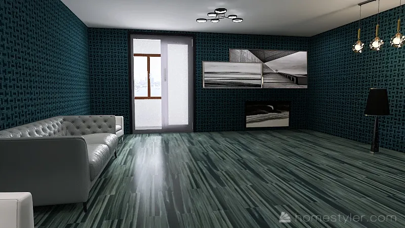Modern black apartament 3d design renderings