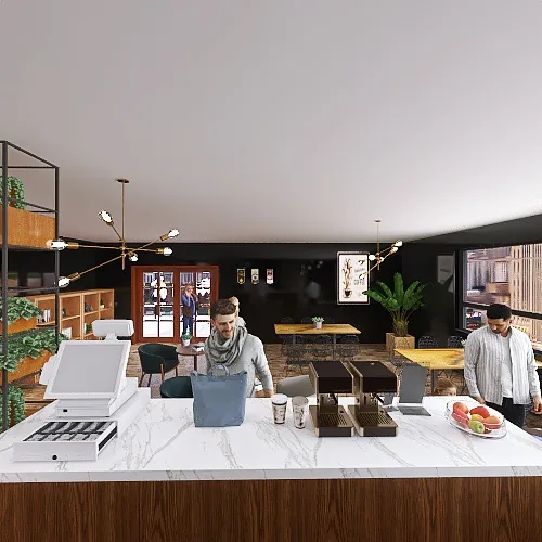 Coffee house 3d design renderings