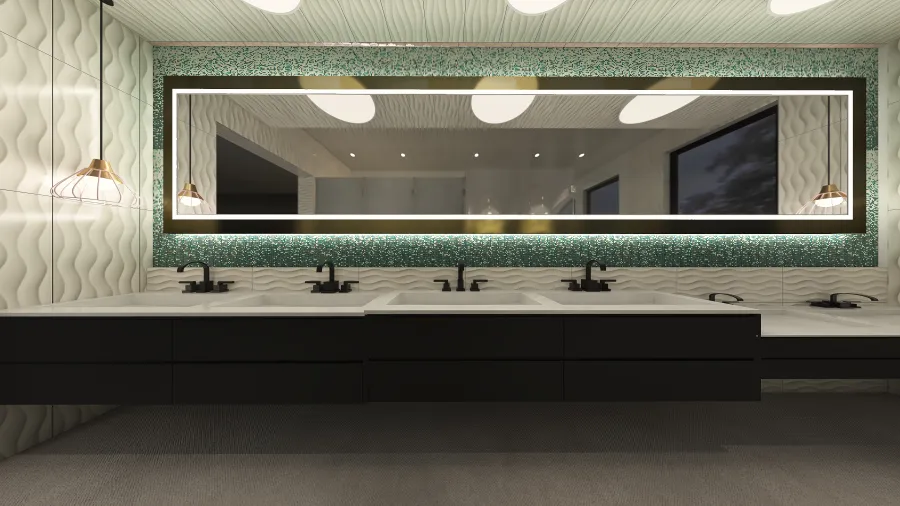 Women's Community Restroom 3d design renderings