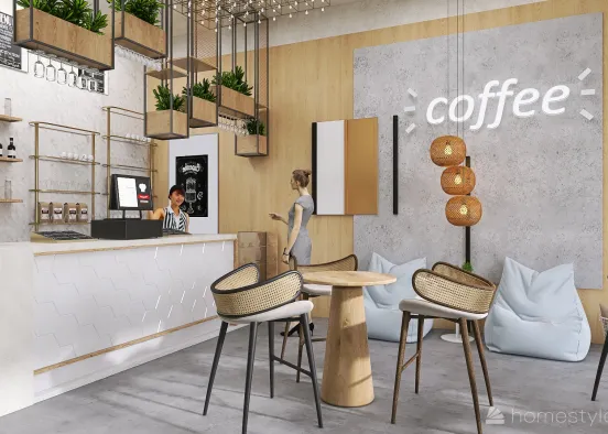 #CafeContest  cozy and fresh coffee shop Design Rendering