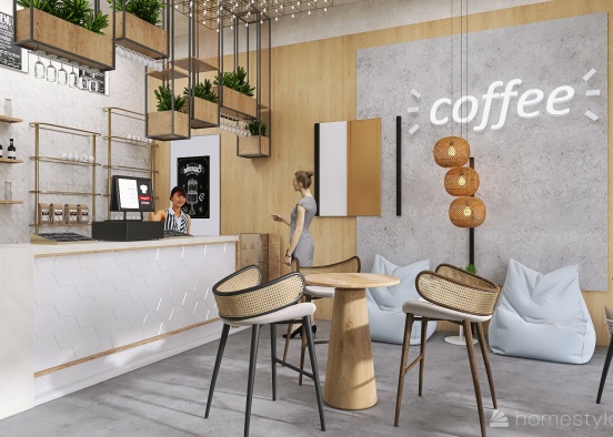 #CafeContest  cozy and fresh coffee shop Design Rendering