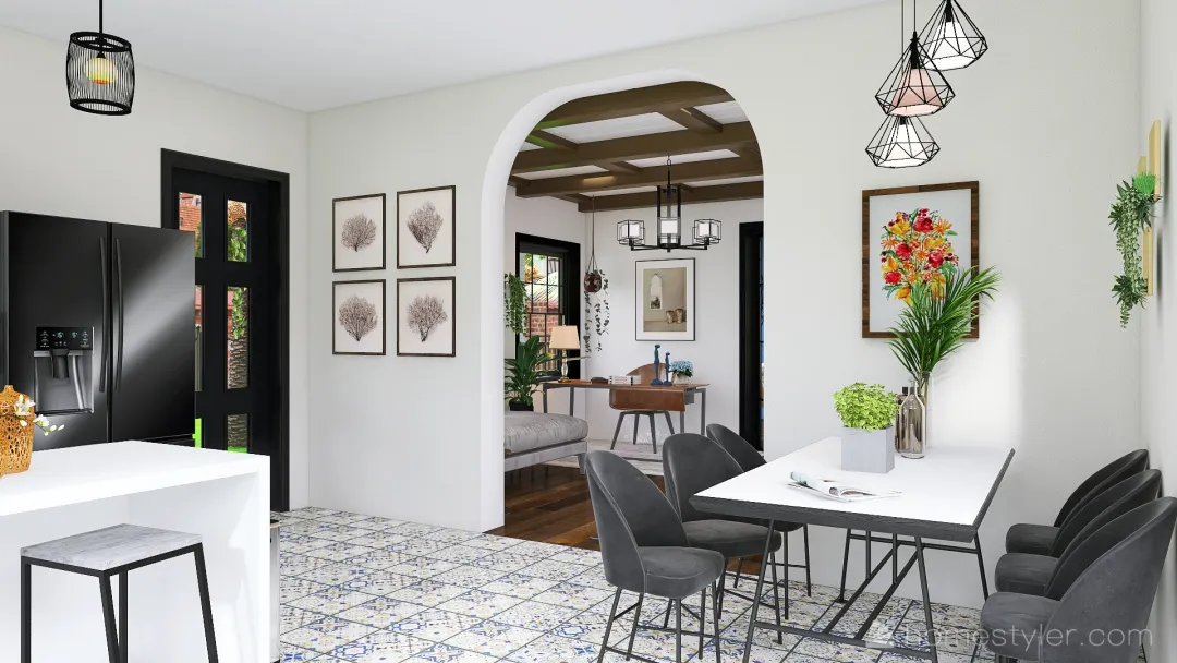 Charleston inspired home 3d design renderings