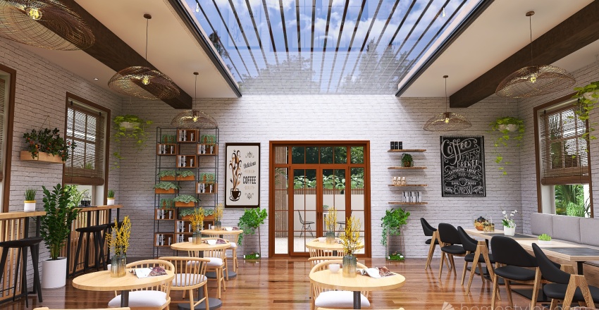 #Cafe contest Urban Park Cafe 3d design renderings