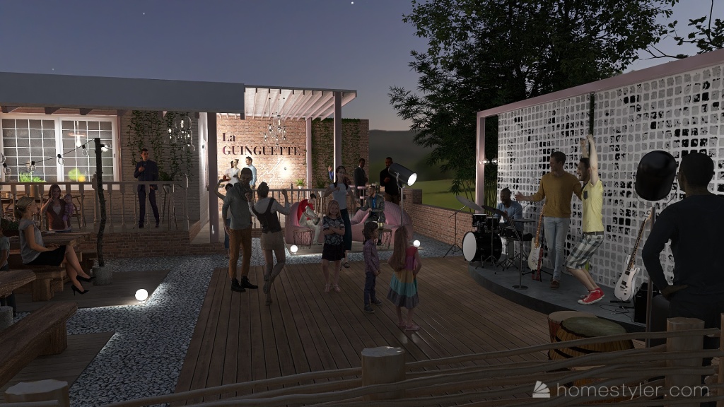 #CafeContestC'est la fête à la Guinguette: ambiance! 3d design renderings