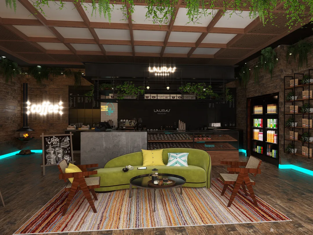 Laura's Cafe 3d design renderings