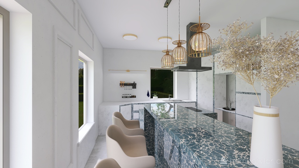 kitchen and dining room project 3d design renderings