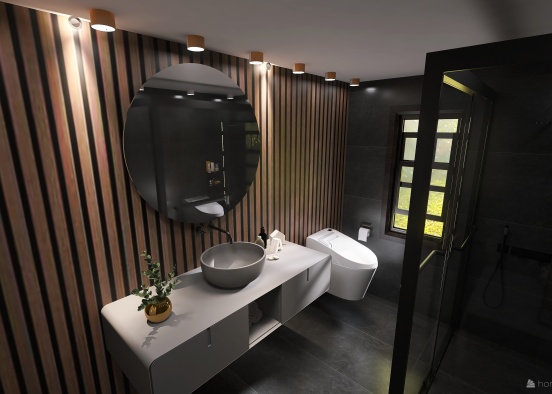 BLACK BATHROOM Design Rendering