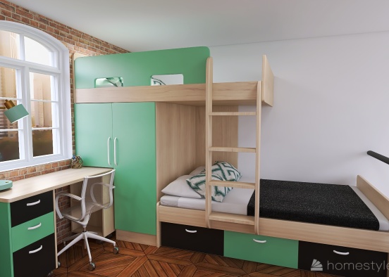 #MiniLoftContest - Brooklyn Dorm for 2 - Industrial Farmhouse Design Rendering