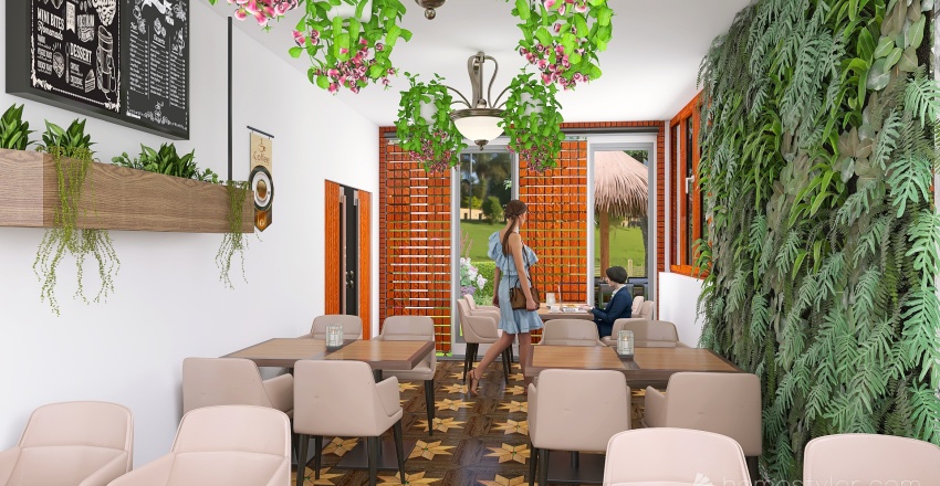 #CafeContest - Garden Cafe and Bar 3d design renderings