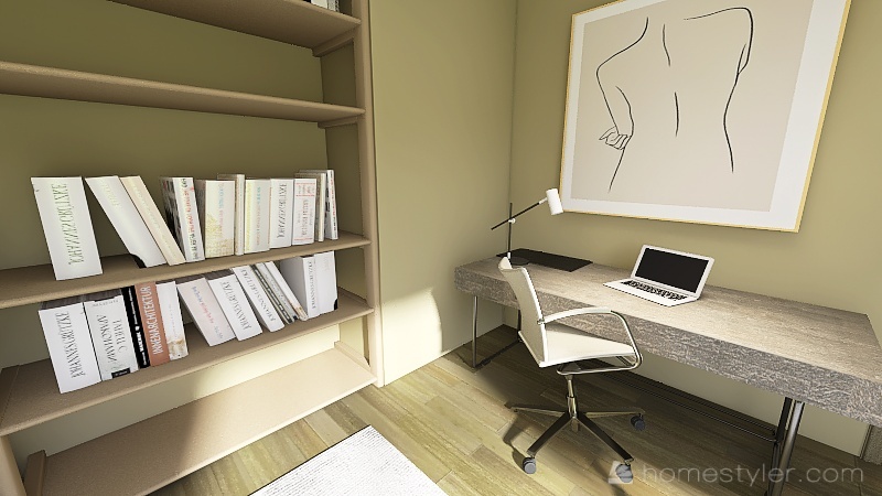 Booklover bedroom 3d design renderings