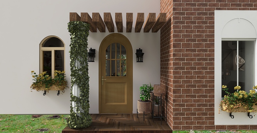 #CafeContest - Bohemian Rooftop Cafe 3d design renderings