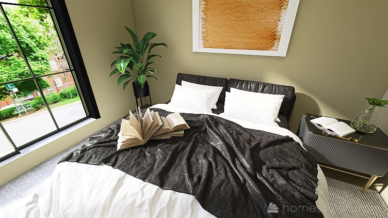 Booklover bedroom 3d design renderings