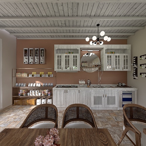 Kitchen and Seating 3d design renderings