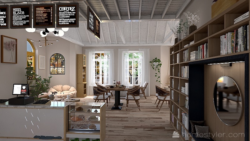 Cafe 3d design renderings