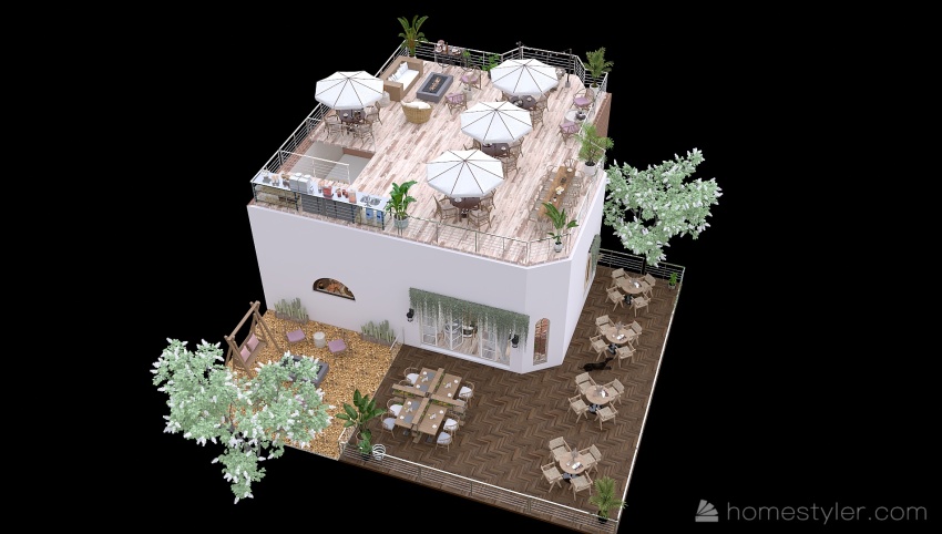 #CafeContest - Bohemian Rooftop Cafe 3d design picture 225.01