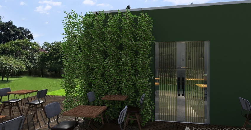 eco cafe 3d design renderings