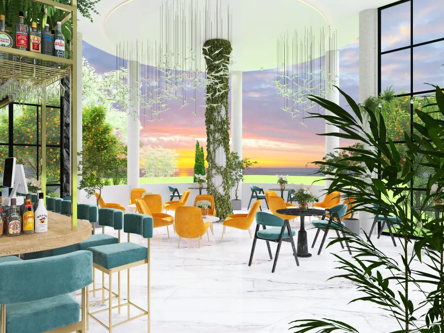 #CafeContest  lounge restaurant 3d design renderings