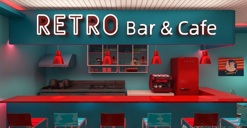 #CafeContest- RETRO 3d design renderings