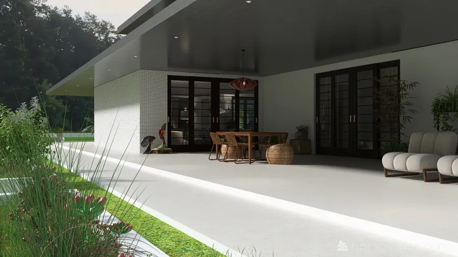 Modern Serenity House White 3d design renderings