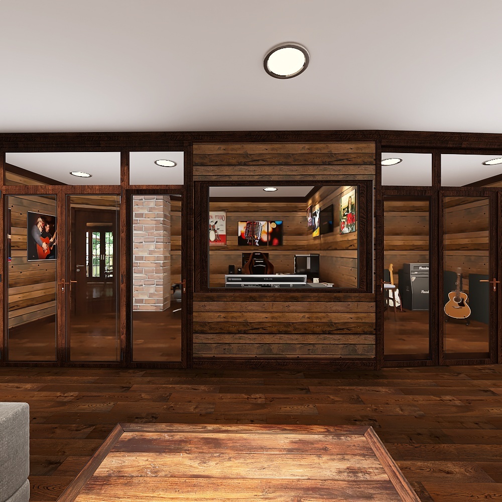 Music Studio Live Room 3d design renderings