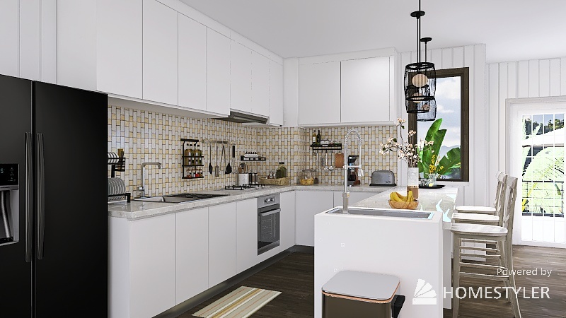 Kitchen and Dining Room 3d design renderings