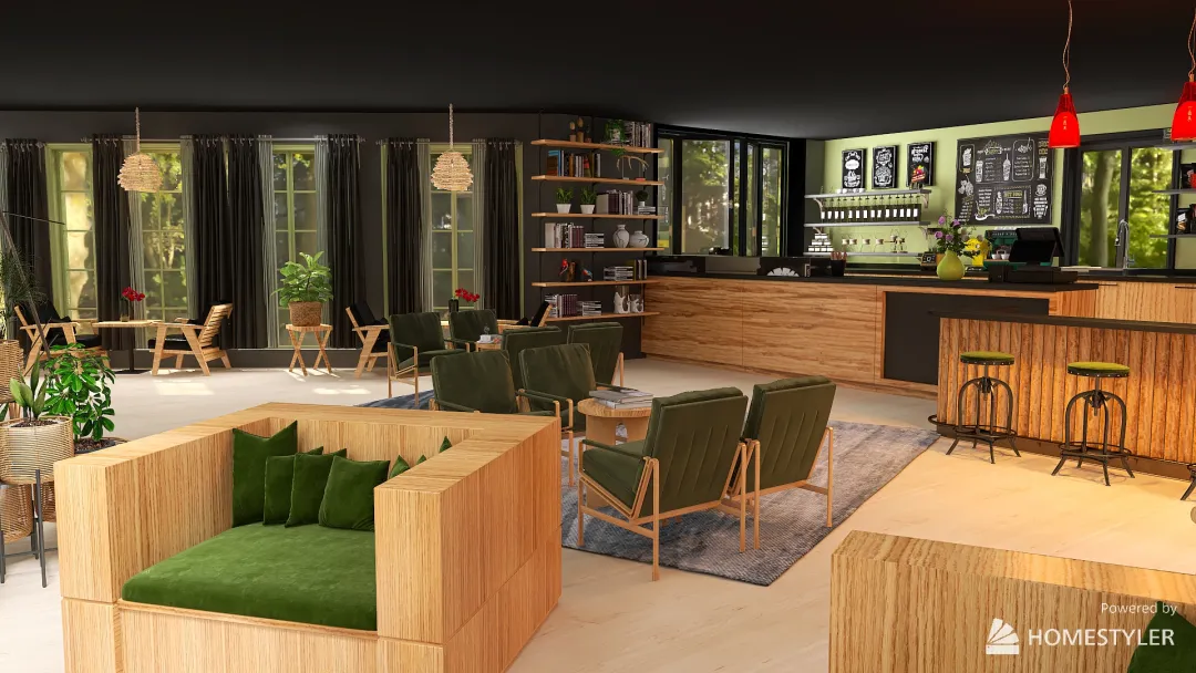 #CafeContest Forest Cafe 3d design renderings