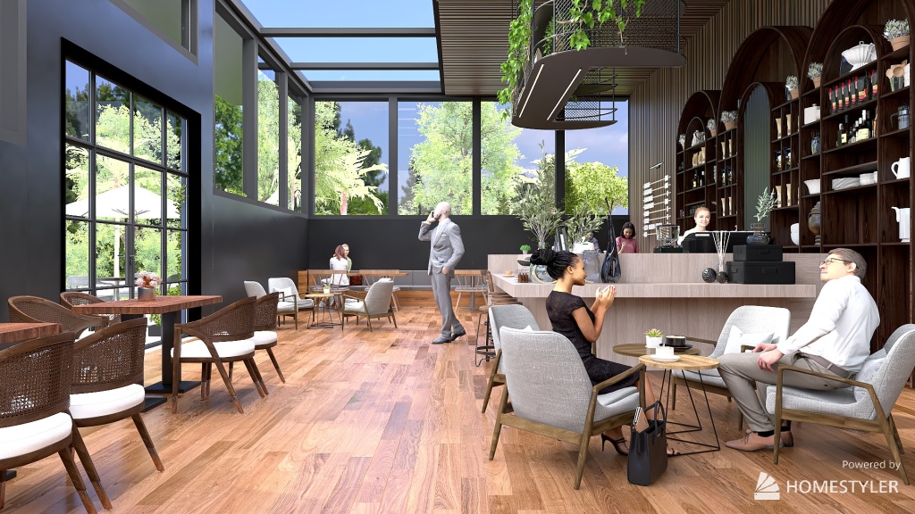 #CafeContest High Street Cafe's 3d design renderings
