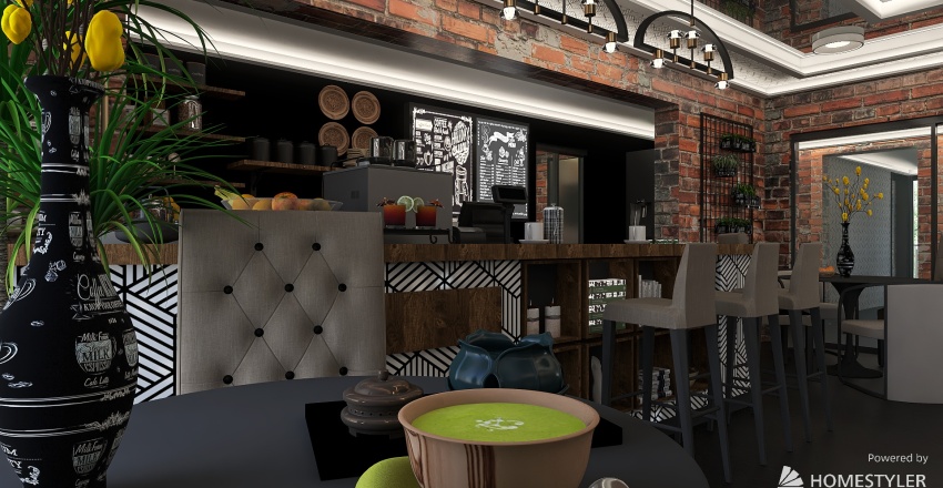 #CafeContest -  MiniLoft cafe place 3d design renderings