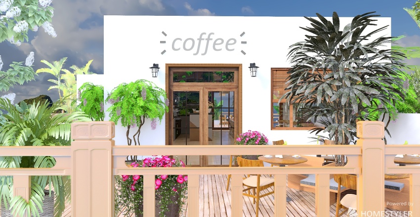 #Cafecontest Tropical cafe 3d design renderings