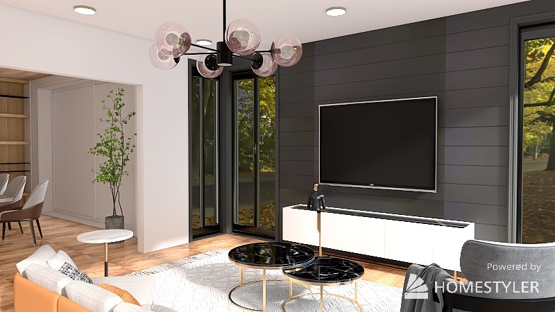 Family Living Room 3d design renderings