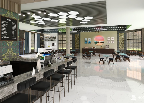 Modern Brazilian Cafe #cafecontest Design Rendering