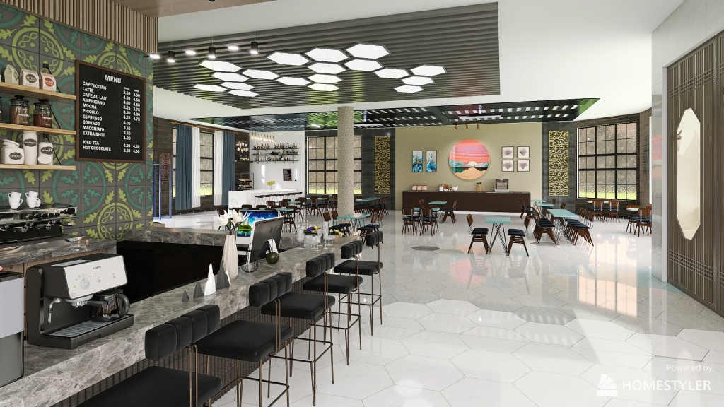 Modern Brazilian Cafe #cafecontest 3d design renderings