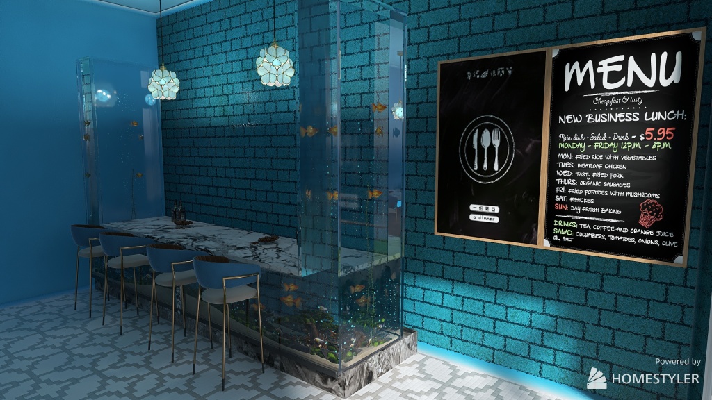 #Café Contest - Sea Cafe 3d design renderings