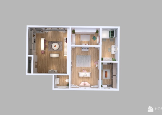 1 bedroom apartment Design Rendering