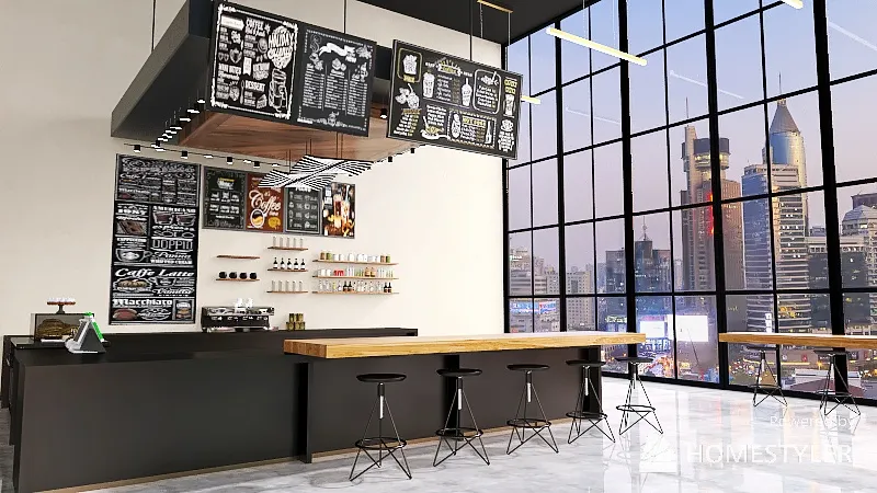 J's Coffee Shop 3d design renderings