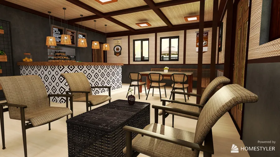 #CafeContest - Rattan Cafe 3d design renderings