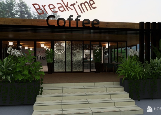 #CafeContest  BreakTime Coffee Design Rendering