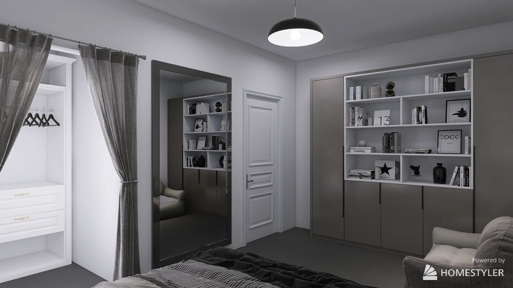 b/w bedroom 3d design renderings