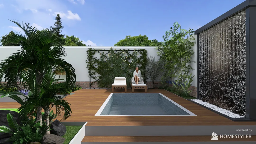 family backyard 3d design renderings