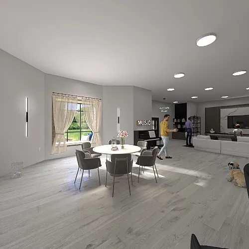 Open Concept Living Room 3d design renderings