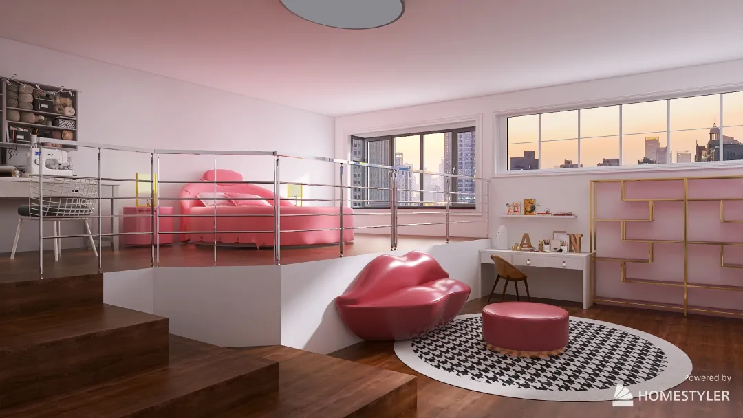 loft bedroom 3d design renderings