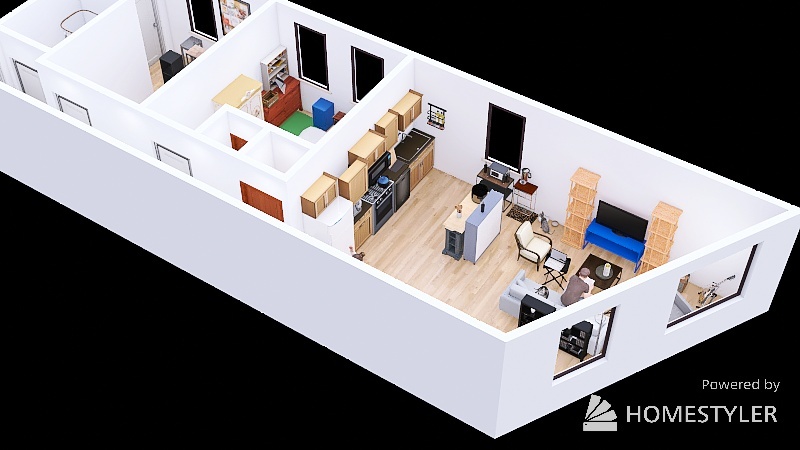 Woodburn Apartment 3d design renderings