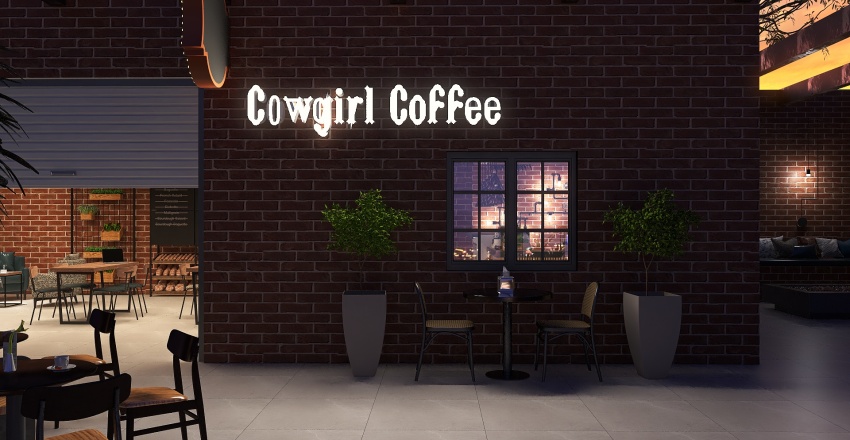 #CafeContest - Cowgirl Coffee 3d design renderings
