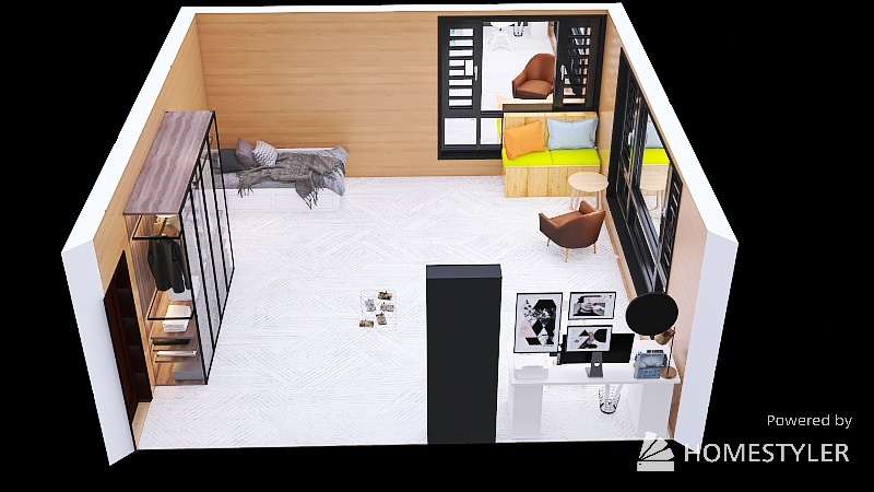 Bedroom/office/living 3d design picture 37.27